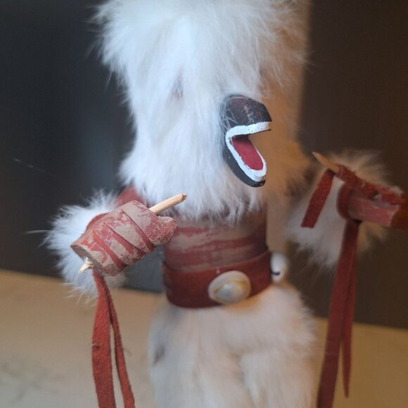 Kachina Doll Bear Mask BYLD Vintage Native American God Legend Folk Art Shell - Picture 9 of 15